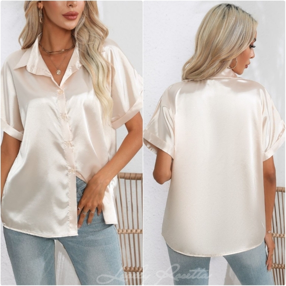 Classic Black Collared Neck Short Sleeve Shirt - Picture 10 of 11